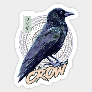 Crow - White Sticker